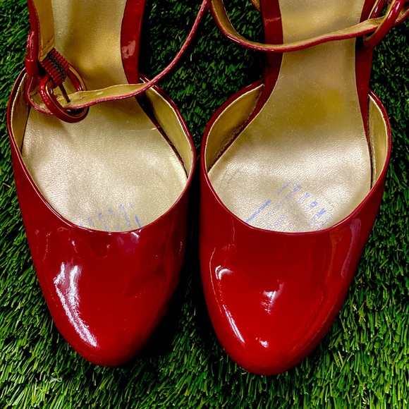 Red Patent Leather wedge dress sandal - size 36 - Picture 4 of 7